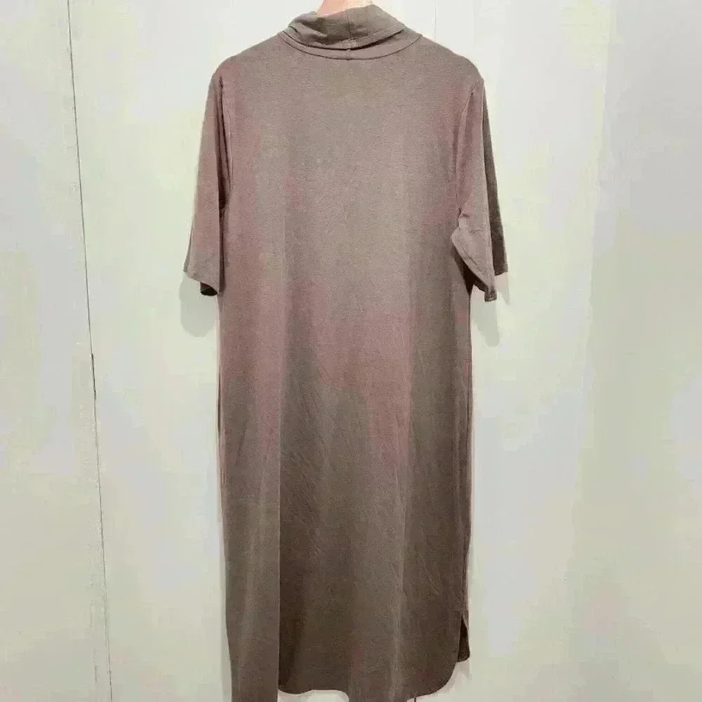 H by Halston Essentials‎ Turtleneck Midi Shirt Dress Womens Size Large A311545 - Picture 3 of 6